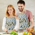 thumbnail image 3 of Blue Leaf and Vine Pattern Apron-Garden Aprons for Women with Pockets-Cotton Linen Waterproof Kitchen Cooking Gardening Aprons Adjustable for Kitchen,Cooking,BBQ and Salon 33x27 Inch, 3 of 7