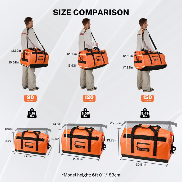 Gonex 120-Liter Waterproof Duffel Bag, Orange photo 2