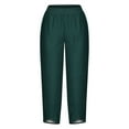 thumbnail image 3 of Hvyesh Wide Leg Linen Pants Women Casual Plus Size Capri Pants Cropped Elastic High Waisted Dress Pants Summer Work Pants with Pockets, 3 of 5