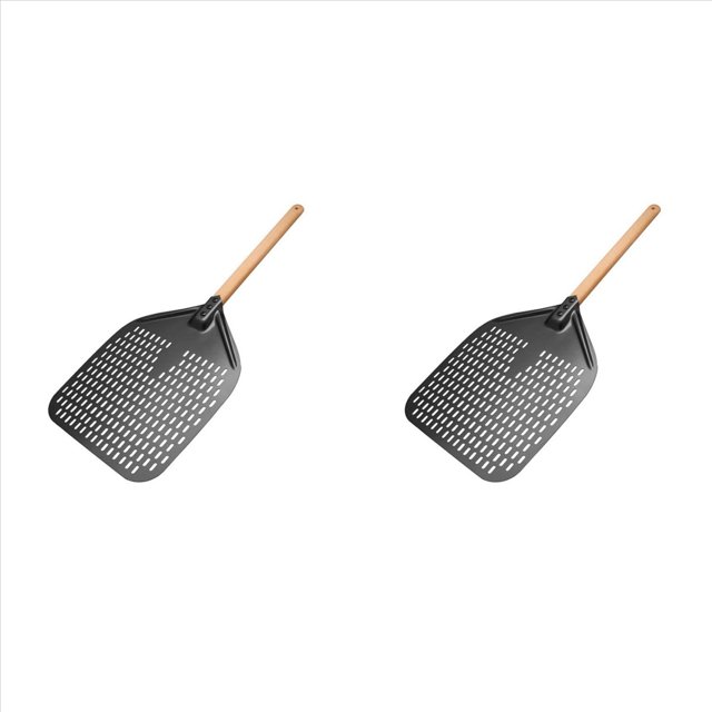 2X Pala de Pizza, Pala para Pizza Perforada, EspáTula Giratoria Rectangular para Pizza con Desmontable, para Amantes de la Pizza y el Pan de 12 Pulgadas