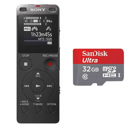 Sony ICD-UX560 Digital Voice Recorder with Built-in USB (Black) and 32GB