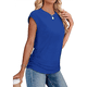 thumbnail image 2 of Camiseta de Corta con Cuello Redondo y Fruncido para Mujer, Color Azul, Talla M, 2 of 6