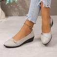 thumbnail image 6 of Lepsheexh Shoes for Women Versatile Round Toe Design Wedge Heel Comfortable Wear Resistant Formal Working Leather Daily Shoes, 6 of 8