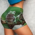 thumbnail image 3 of KLL Australian White Tree Frog Sitting on Branch Pattern Workout Shorts for Women Scrunch Short Gym Yoga Running Sport Active Exercise Fitness Shorts, 3 of 8