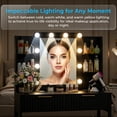 thumbnail image 3 of Zimtown Modern Makeup Vanity Table Set with LED Lights , Mirror and Charging Station, Dressing Desk with 2 Drawers for Bedroom, Black, 3 of 8