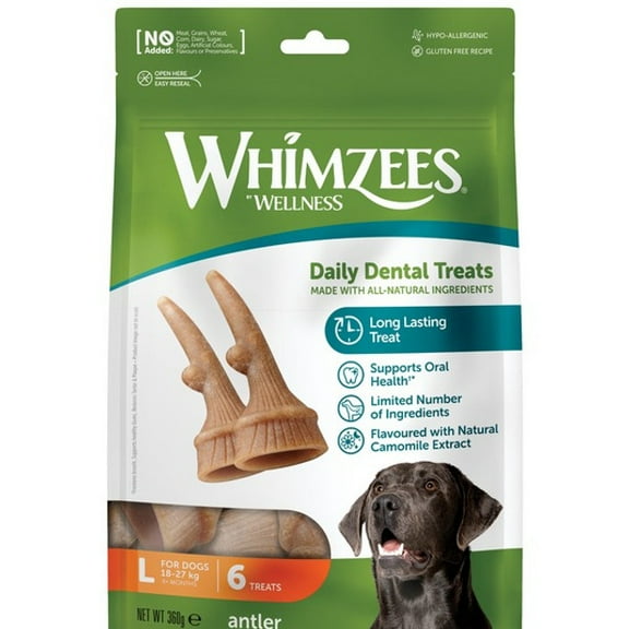 Whimzees Antler Large Treat Pack 6 pack Case of 6