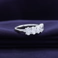 thumbnail image 3 of AFFY 5 Stone Diamond Engagement Ring for Women, 6X4MM Oval Cut Lab Grown Diamond Half Eternity Wedding Band In 14K Solid White Gold Jewelry Gift for Her (VS-SI Clarity, 2.00 Cttw) Ring Size-4.5, 3 of 5