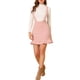 thumbnail image 2 of Falda corta con tirantes ajustables y dobladillo con volantes INSPIRE CHIC para mujeres en color rosa, 2 of 7