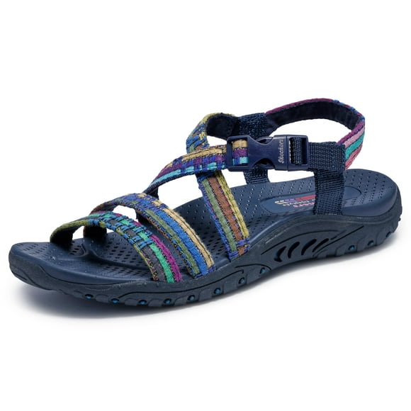 Sandalia Skechers Reggae-Sew Me-Boho Slingback con tiras, azul marino