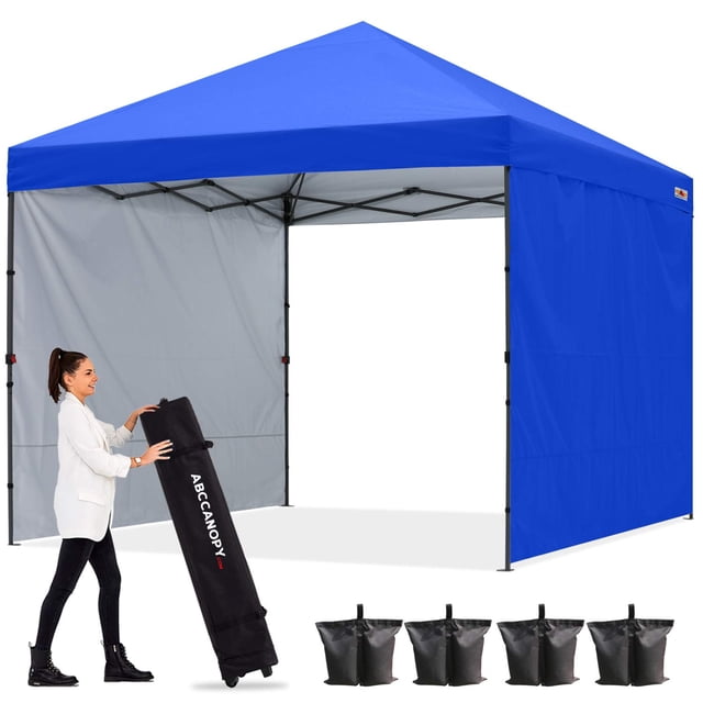 Carpa con dosel ABCCANOPY para exteriores, fácil de abrir, 8 x 8 pies, con 2 parasoles