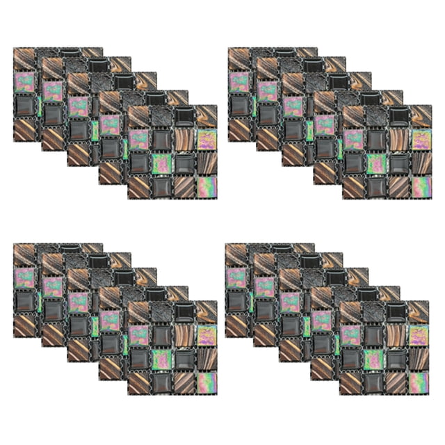 20 piezas de azulejos de pared para baño autoadhesivos despegables y pegables de 20 x 20 cm, azulejos autoadhesivos 3D para bordes de azulejos de pared de baño y cocina
