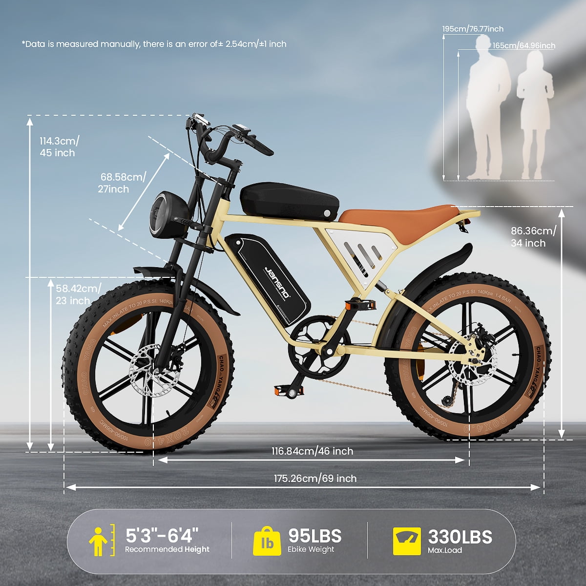 X70 Electric Bike 20" x 4.0 Fat tire, Electric Dirt Bike for Adults 750W Motor,1000W Peak Motor 48V34Ah Removable Dual Battery, Extra Long Cruising Range,7-Speed Transmission UL 2849 Certified MTB
