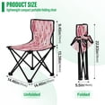 thumbnail image 3 of 600D Oxford Camping Chair Portable Foldable Chair Supports 220 lbs for Picnic, Fishing, Backpacking Pink and White Christmas Motifs, 3 of 8