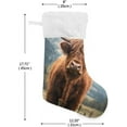 thumbnail image 2 of Coolnut Highland Cow Christmas Stockings, 17.7 Inch Large Xmas Stocking Fireplace Hanging Stocking Socks - 1 Pack Holiday Gift Decor, 2 of 7