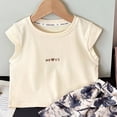 thumbnail image 5 of Toddler Girls Girls Summer Clothes Set - Cotton Plain Short Sleeve T-Shirt Tops + Shorts Cute Unisex Outfits Set 6-12 Months 12-24 Months 2t 3t 4t 5t 6t 7t Children,Cartoon 18-24 Months, 5 of 5