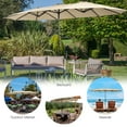 thumbnail image 4 of Costway 15FT Double-Sided Twin Patio Umbrella Outdoor Market W/ Crank & Base Beige, 4 of 10