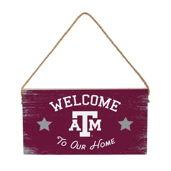 Texas A&M Aggies 6" x 11" Welcome Home Wood Wall Sign with Rope Hanger
