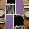 thumbnail image 5 of Table Runners 72 Inches Long Dress Scarves, Purple Black Farmhouse Kitchen/Dining Table Runner, Coffee Tablerunners, Farmhouse Striped Modern Abstract Art 18x72 Inch, 5 of 9