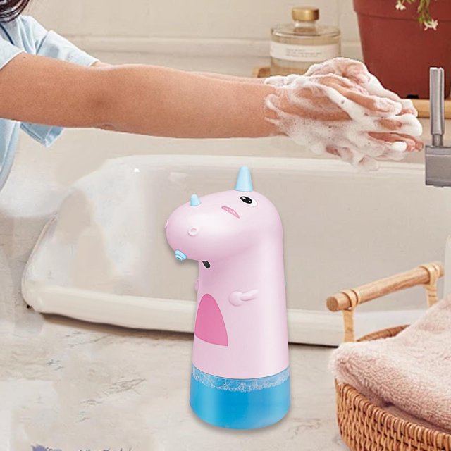 Dispensador automático de jabón en espuma BLESIY rosa recargable para manos restaurantes y niños