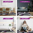 thumbnail image 4 of Premium Hand Carved Abstract Modern Rug Contemporary Colorful Thick Carpet Design 2305 (6'6"x9'2",Purple), 4 of 8