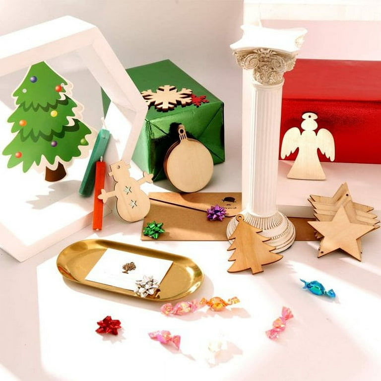 SHELLTON 50 Pcs 5 Styles Crafts Kids DIY Christmas Kit for Hanging