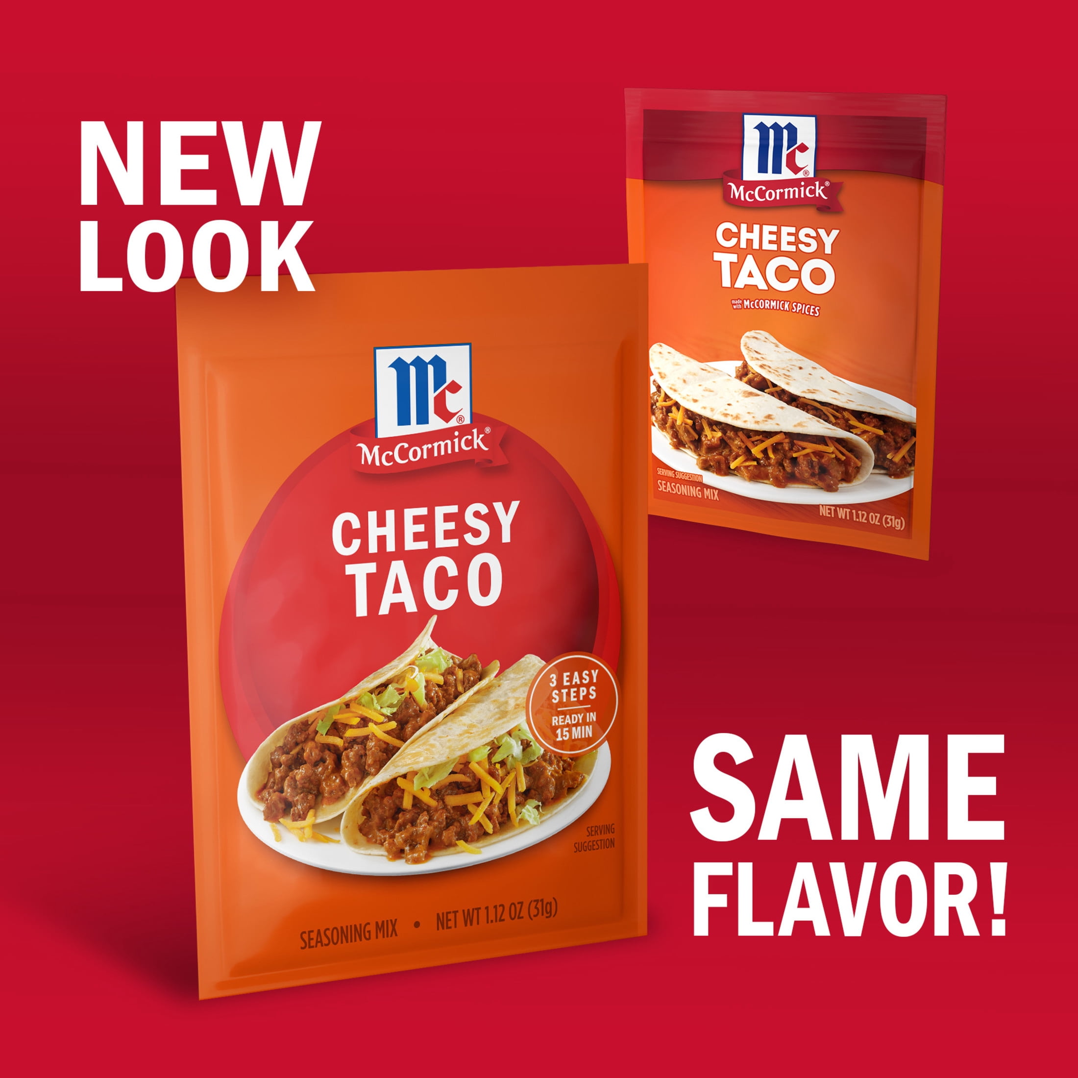 (12 pack) McCormick Cheesy Taco Seasoning Mix, 1.12 oz Packet