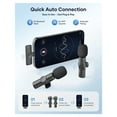 thumbnail image 2 of Wireless Microphone for iPhone iPad and Android Phone, 2 Pack Wireless Lavalier Lapel Mic with Noise Reduction, Plug and Play Mini Microphone for Video Recording Interview YouTube TikTok Vlog, 2 of 8