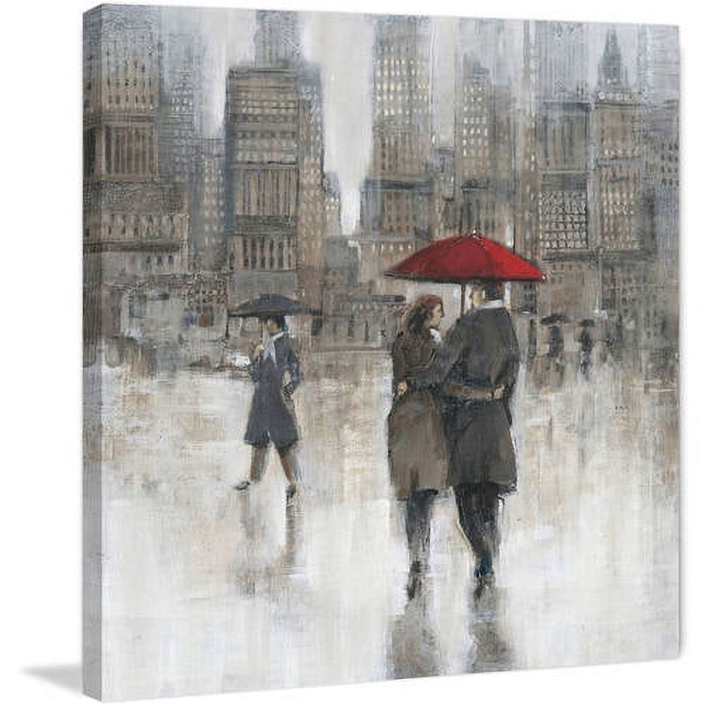 Marmont Hill "City Rain" Painting Print on Wrapped Canvas
