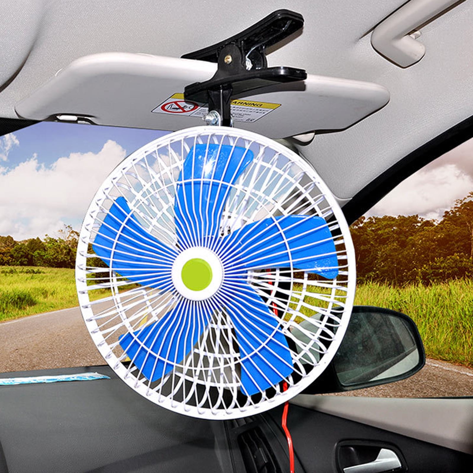 Portable Car Fan for Front Rear Seat, 24V 12V Electric Cooling Gadgets with Clip and Plug, Air Cooler