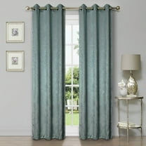 Geometric Wave Blackout Curtain Panels, 42" x 108", Teal by Blue Nile Mills