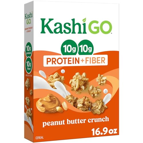 (10 pack) Kashi GO Peanut Butter Crunch Protein Cereal, 10g Protein, 16.9 oz