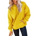 thumbnail image 1 of Chandails à Capuchon et Chandails pour Femmes, Chandail à Capuchon Décontracté pour Femmes avec Poche, Manches Longues, Cordon de Mode, Haut à Capuchon Jaune, 1 of 3