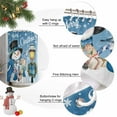 thumbnail image 4 of Blue Snowman Shower Curtain, 72" x 72", Christmas Winter Wreath Snowflake Xmas Waterproof Bathroom Curtain Washable Shower Curtain Set with 12 Hooks, 4 of 6