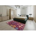 thumbnail image 4 of Ahgly Company Indoor Round Abstract Purple Pink Abstract Area Rugs, 3' Round, 4 of 6