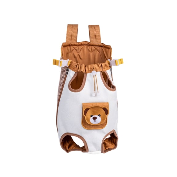 StlyGar Cute Bear Design Front Pet Carrier Backpack, Adjustable Breathable Front Facing Pet Carrier for Small Dogs and Cats, Hands-Free Legs Out Puppy Chest Bag for Outdoor Hiking & Bike Riding(XL)