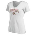 thumbnail image 2 of Women's White Golden State Warriors Floral Arch V-Neck T-Shirt, 2 of 3