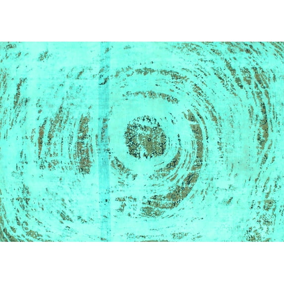 Ahgly Company Indoor Rectangle Abstract Turquoise Blue Modern Area Rugs, 2' x 3'