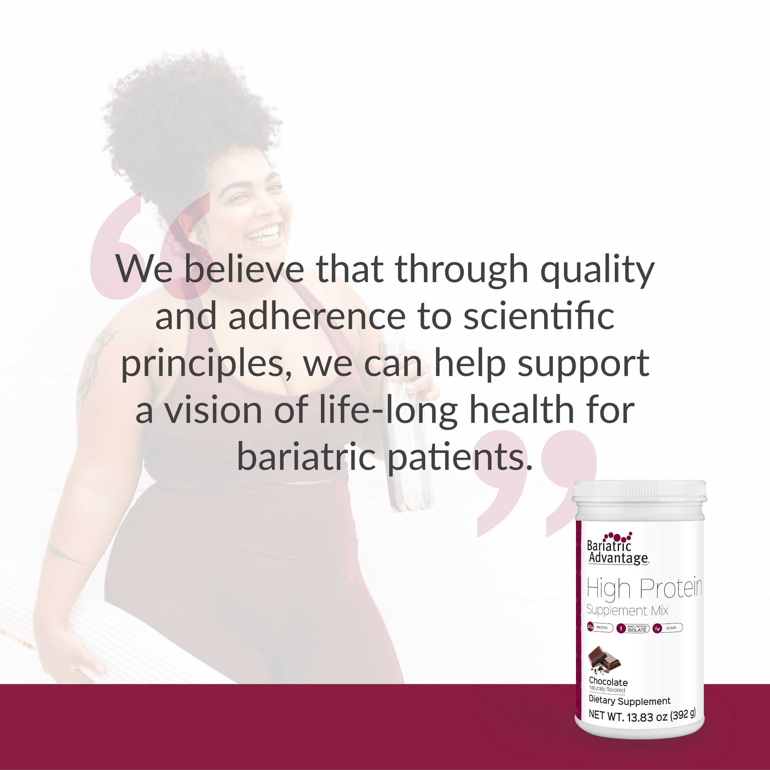 Bariatric Advantage High Protein Supplement Mix - Bariatric Protein Powder - 20 g Protein - For Pre- & Post-Bariatric Surgery Patients - With Iron, Calcium & More - 14 Servings - Chocolate