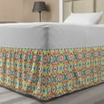 thumbnail image 1 of Abstract Bed Skirt, Colorful Artwork of Various Shapes and Polka Dots, Elastic Bedskirt Dust Ruffle Wrap Around for Bedding Decor, 4 Sizes, Burnt Sienna Multicolor, by Ambesonne, 1 of 2