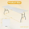 thumbnail image 2 of FDW 6 Foot Folding Camping Table for Picnic Table Party Table, White, 2 of 7