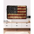 thumbnail image 5 of Vintage American Flag Outdoor TV Cover 48 to 50 Inch Weatherproof, Farmhouse Shabby Retro Red Blue 600D Oxford TV Covers with Waterproof Zipper, Outside Flat TV Screen Protector Size 48"Wx30"Hx4.5"D, 5 of 7
