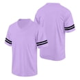 thumbnail image 6 of longantii Oversized Jersey Shirts for Women Short Sleeve V Neck Tshirt Solid Color Football Jerseys Casual Y2k Streetwear Tee Tops Loose Practice Sports Uniforms Light Purple S, 6 of 7