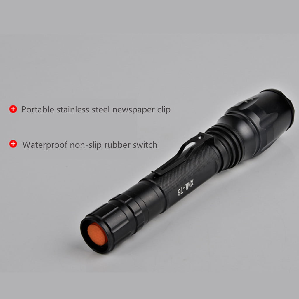 T6 Tactical Military LED Flashlight Torch 50000LM Zoomable 5-Mode for 18650 