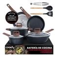 thumbnail image 1 of Bateria de Cocina Cookify - Juego de Sartenes, Wok, Ollas Cacerolas y Utensilios (Set 11 Pzas. Mármol Negro), 1 of 7