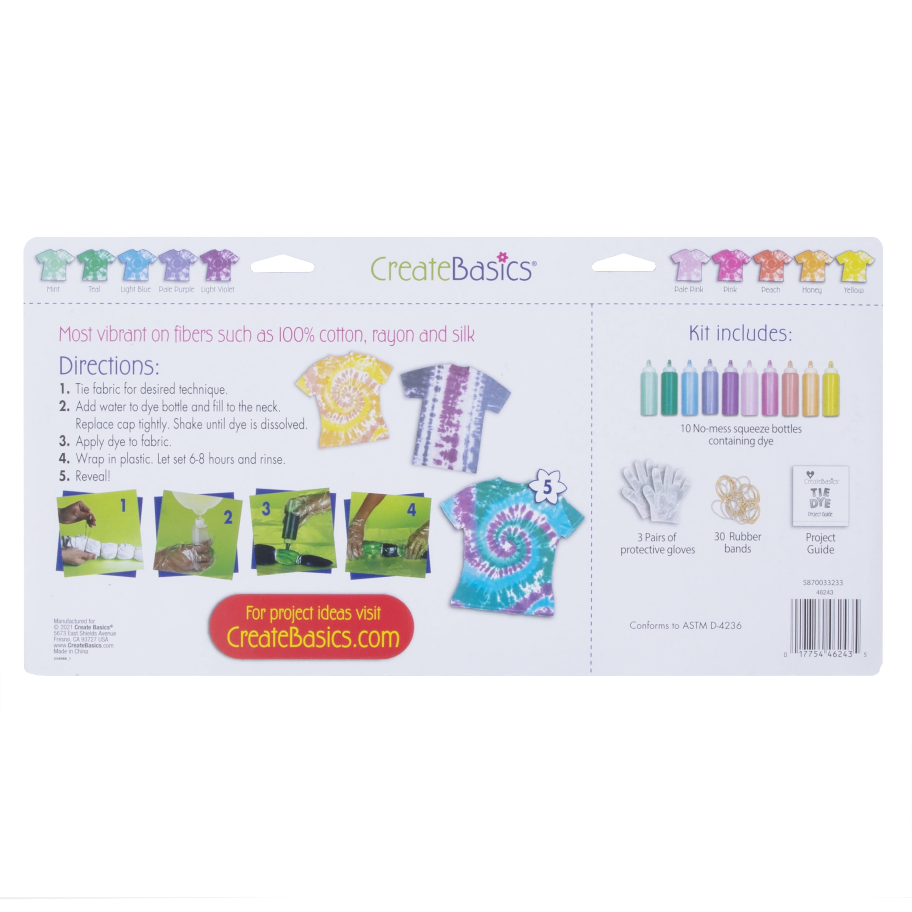 Create Basics 3 Color Tie Dye Kit Princess, Trial Size Pack