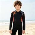 thumbnail image 2 of Unisex Children Athletic Tee, Color Block Long Sleeve Sports Running Shirt, 2 of 6