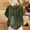 Shirts-Army Green, variant on Gamivast Women's Linen Shirt Loose Fitted Floral Graphic Short Sleeve Casual Blouse Trendy Crew Neck Travel Going out Tops Summer Vacation outfits