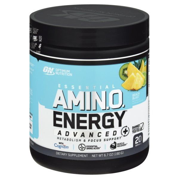 Optimum Nutrition, Essential Amino Energy Advanced, Powder, Beach Blast, 6.7 oz