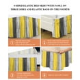 thumbnail image 5 of Coastal Style Bed Skirt Queen Size 18" Drop Vintage Gray Yellow Stripes Wood Texture Ruffled Wrap Around Bed Skirts Adjustable Elastic Bedskirt Dust Ruffle for Queen Size Bed, 5 of 7