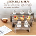 thumbnail image 2 of MyGift Rustic Brown Wood 3-Tier Collectibles Figurine Display Risers, Dessert Showcase Stands, Set of 3, 2 of 8